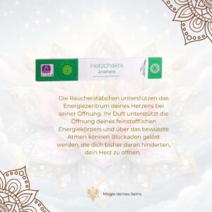 Herzchakra Naturreine Räucherstäbchen - Anahata